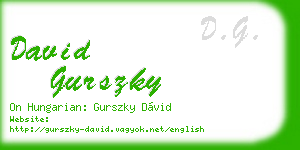 david gurszky business card