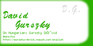 david gurszky business card